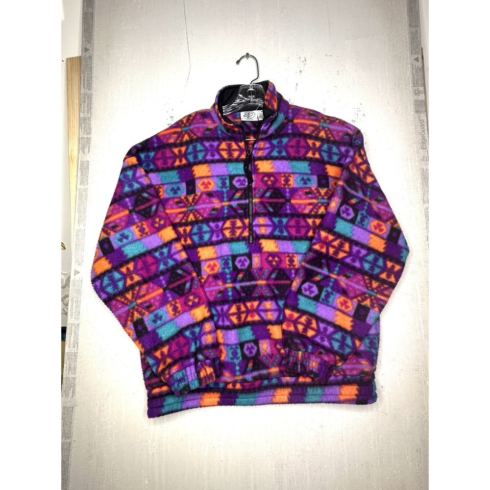 Vintage Beyond Performance Funky Pattern Multi-Colored Fleece Sweater | Size: M